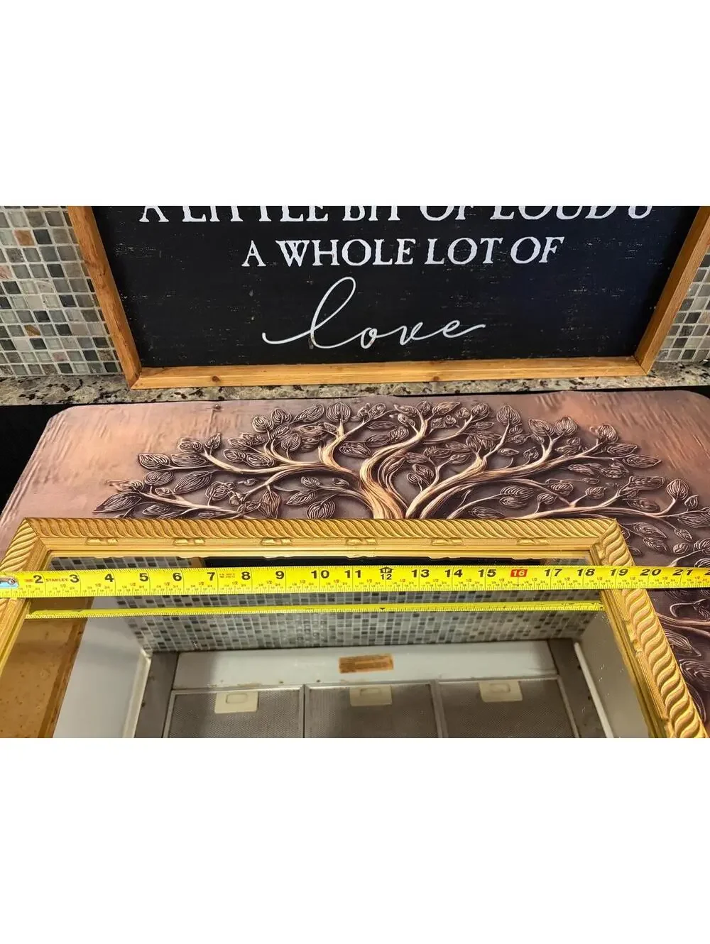 Vintage gold mirror 20x10